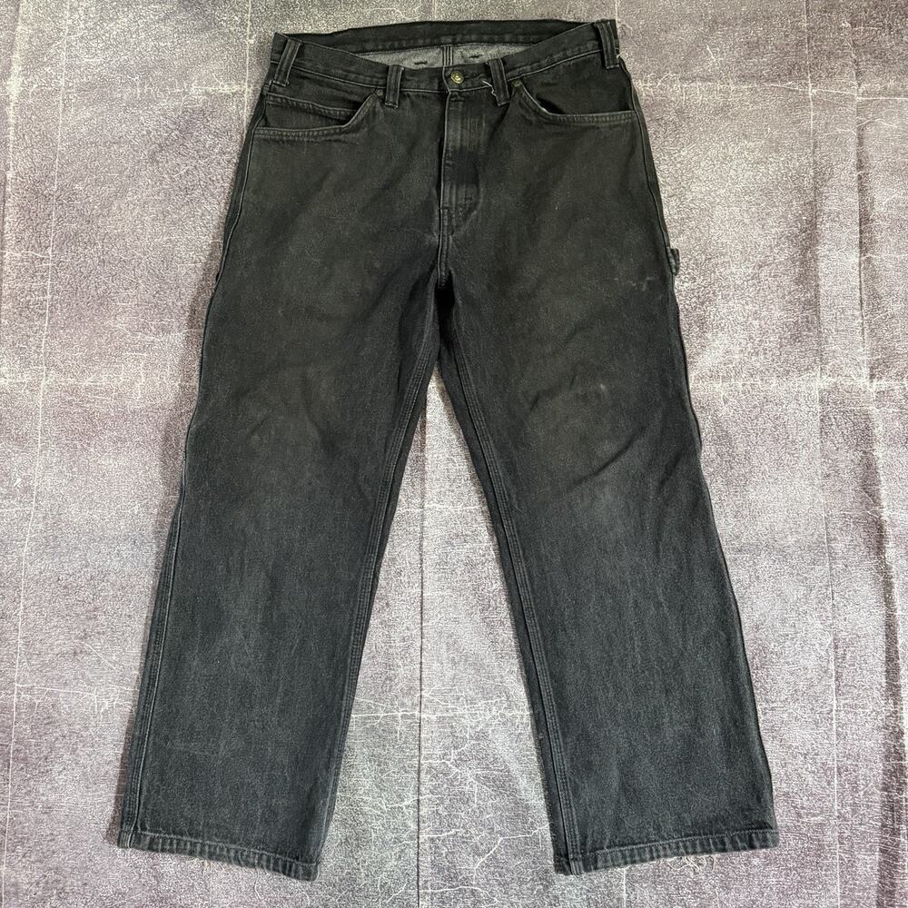 Men's Vintage Y2K Ben Davis Black Denim Carpenter Baggy Skate Jeans Sz 34 X 29